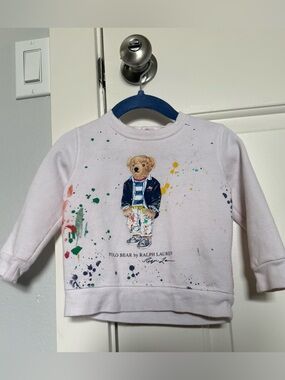 Ralph Lauren Polo Bear Paint-Splatter Sweatshirt